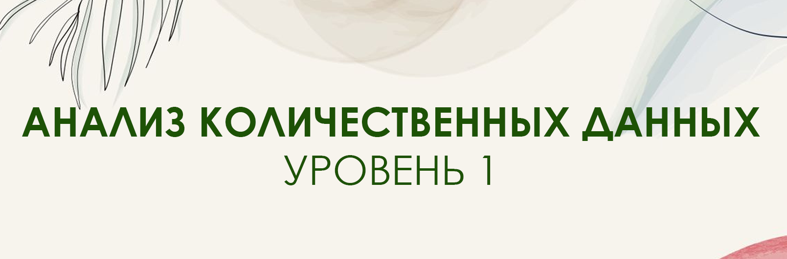 Курс: Анализ количественных данных. Уровень 1